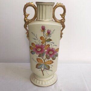 Antique Austria Painted 15" Cermaic Vase